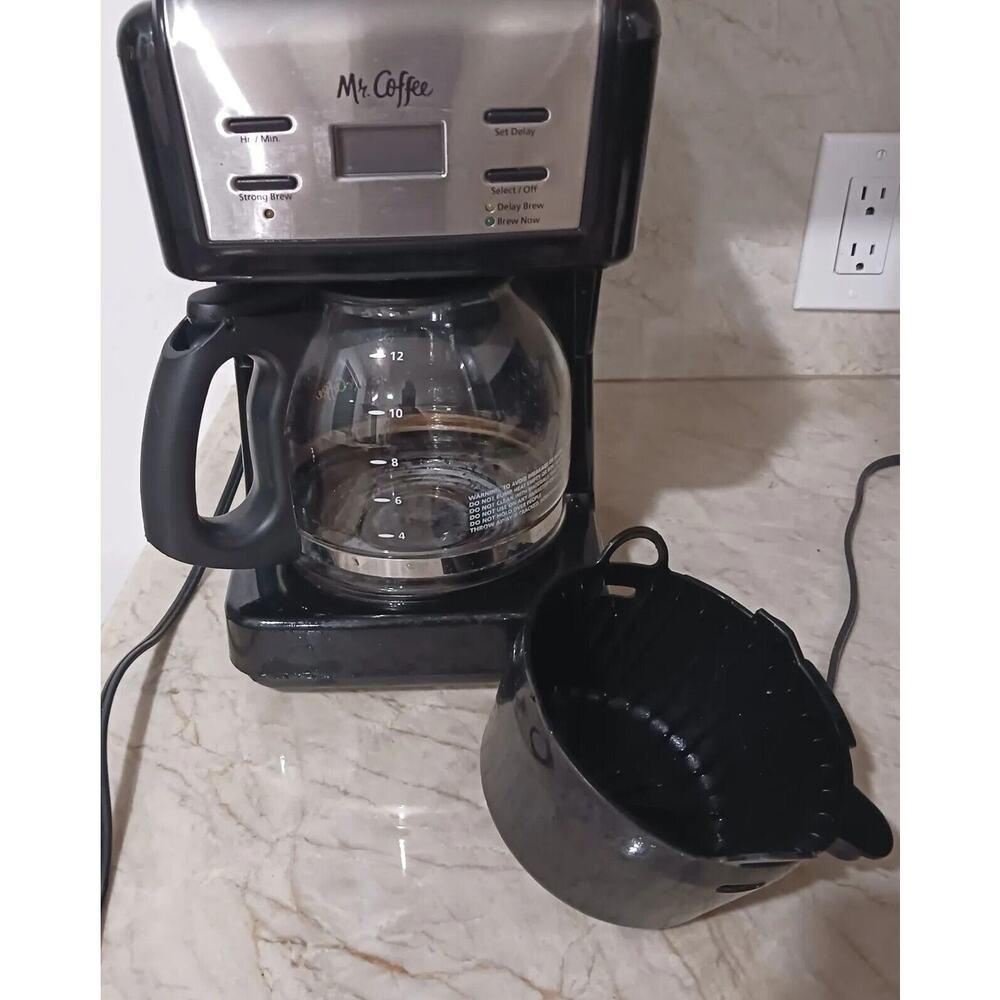 Mr. Coffee Maker Stainless Steel 12-Cup Programmable w Clock Works Luxe